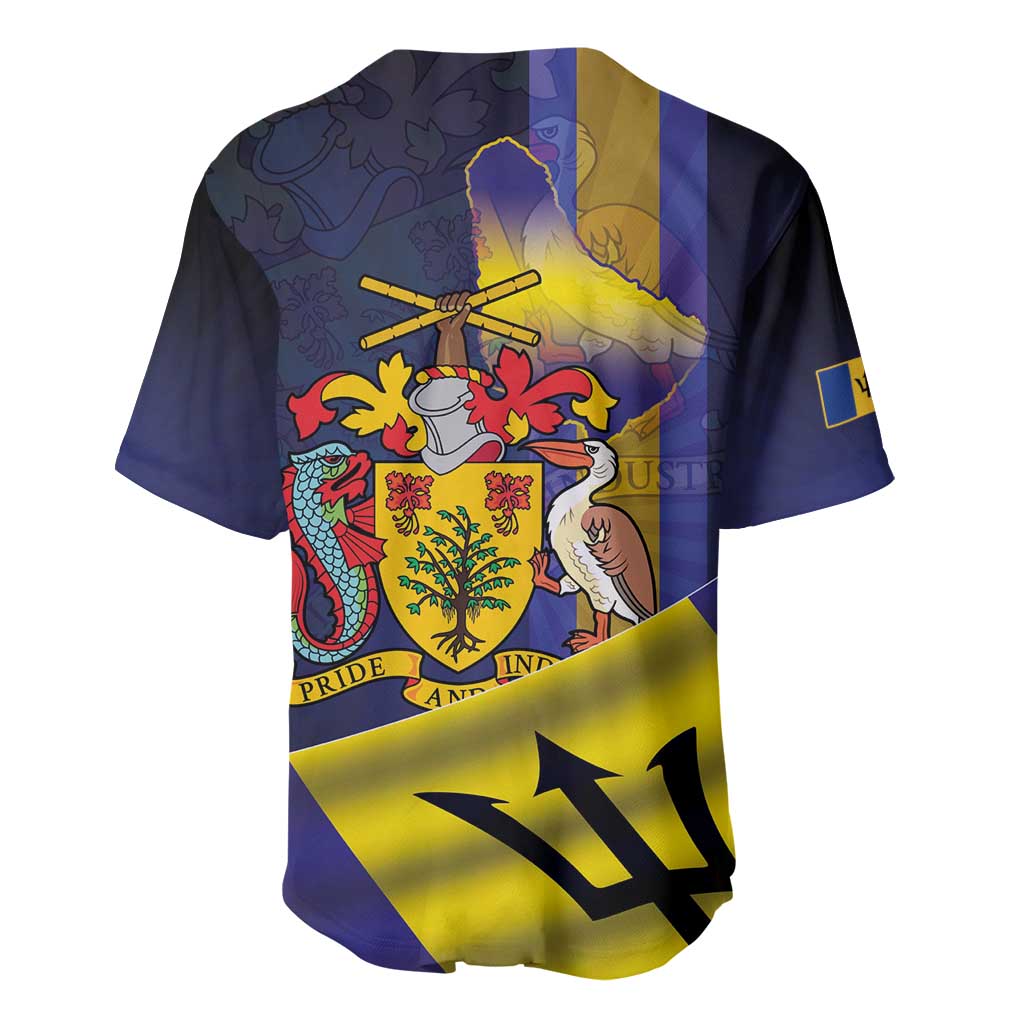 Barbados Independence Day Baseball Jersey Coat of Arms with Freedom Emblems - Wonder Print Shop
