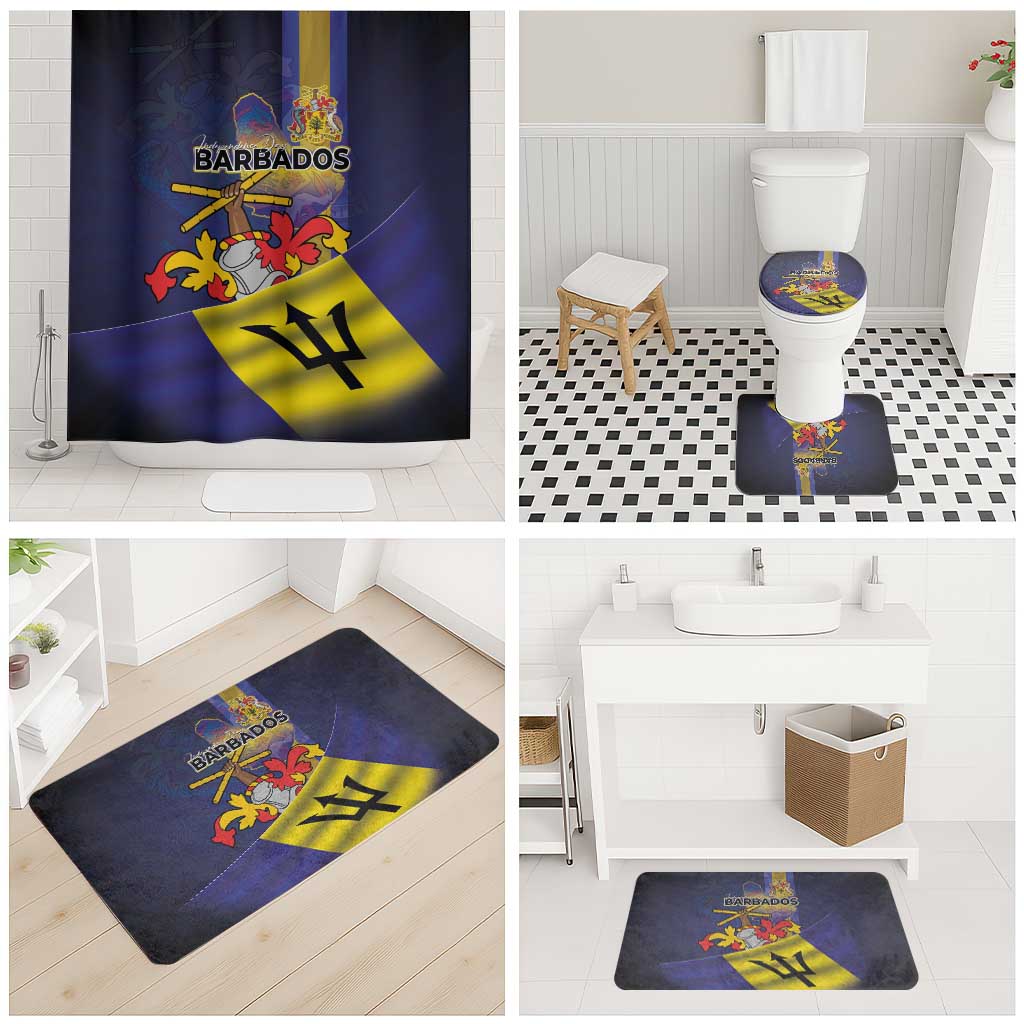 Barbados Independence Day Bathroom Set Coat of Arms with Freedom Emblems - Wonder Print Shop