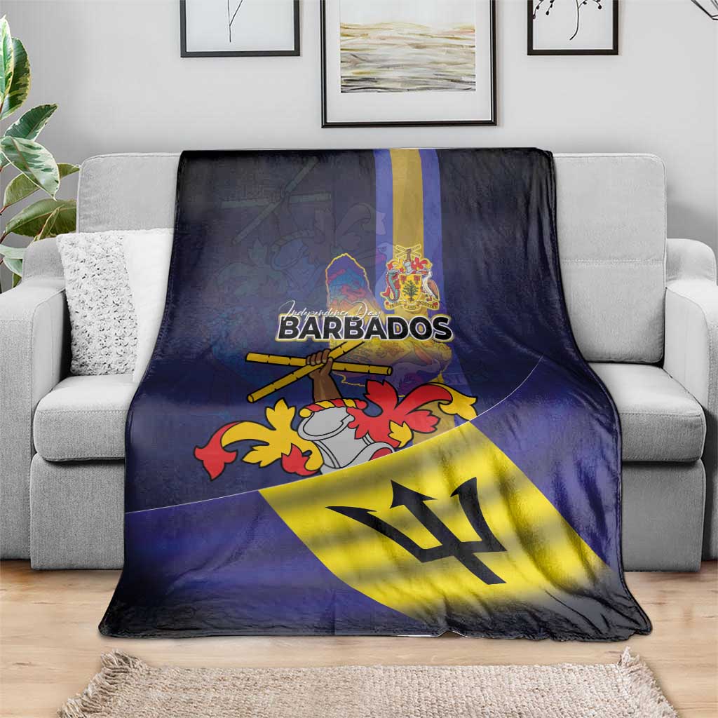 Barbados Independence Day Blanket Coat of Arms with Freedom Emblems - Wonder Print Shop