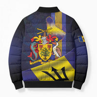 Barbados Independence Day Bomber Puffer Jacket Coat of Arms with Freedom Emblems - Wonder Print Shop