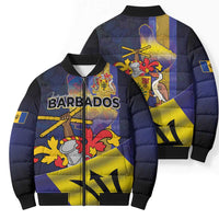 Barbados Independence Day Bomber Puffer Jacket Coat of Arms with Freedom Emblems - Wonder Print Shop