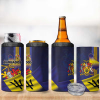 Barbados Independence Day 4 in 1 Can Cooler Tumbler Coat of Arms with Freedom Emblems - Wonder Print Shop