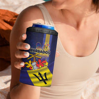 Barbados Independence Day 4 in 1 Can Cooler Tumbler Coat of Arms with Freedom Emblems - Wonder Print Shop