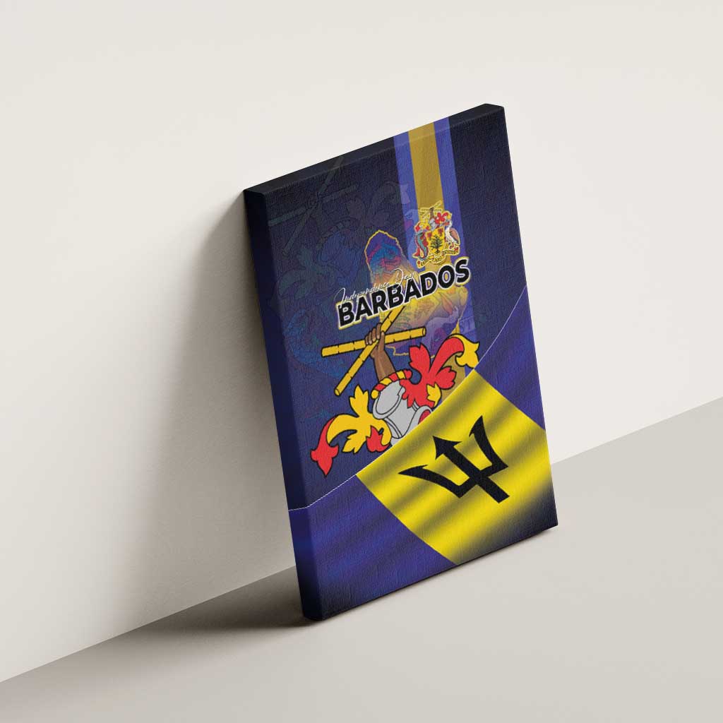 Barbados Independence Day Canvas Wall Art Coat of Arms with Freedom Emblems - Wonder Print Shop