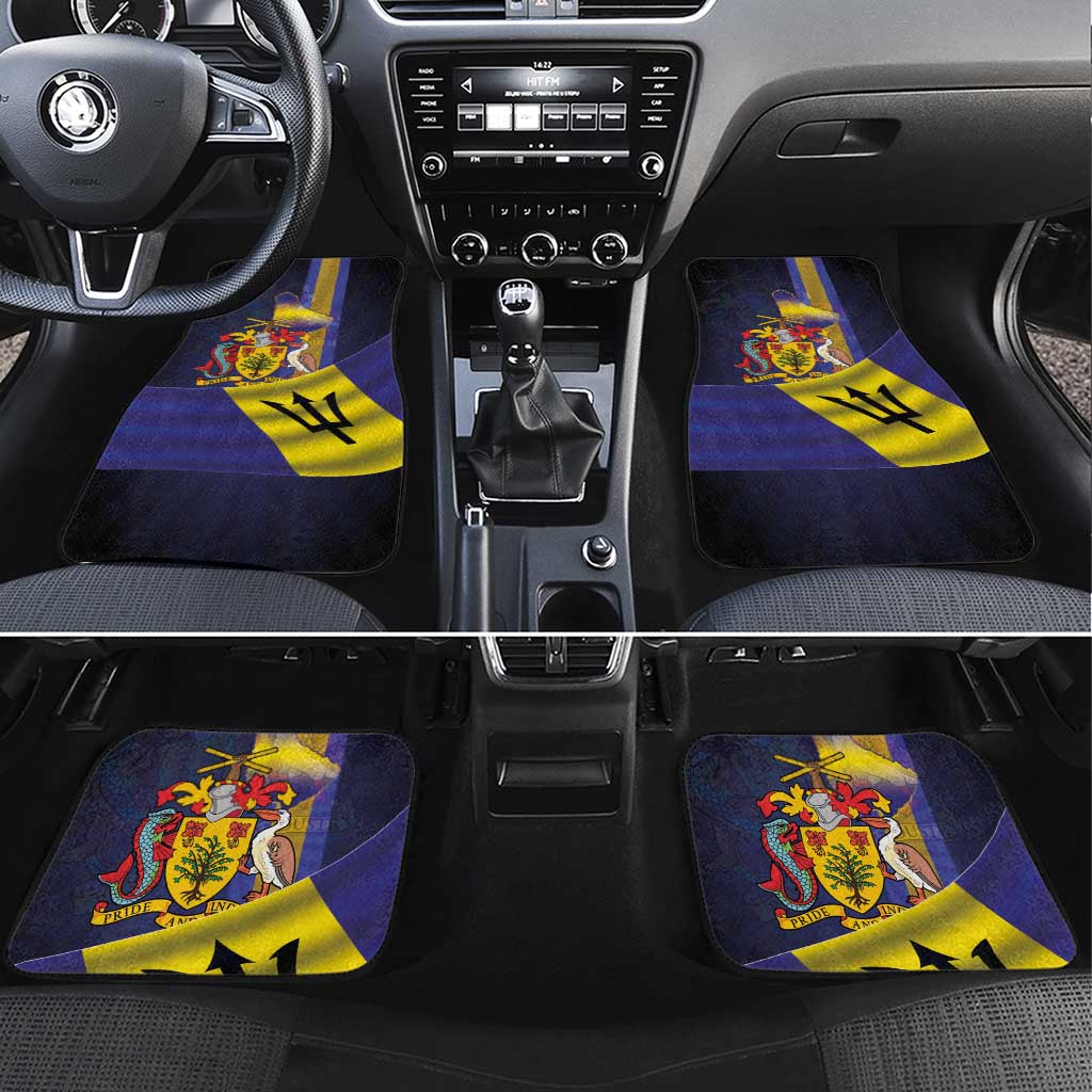 Barbados Independence Day Car Mats Coat of Arms with Freedom Emblems - Wonder Print Shop