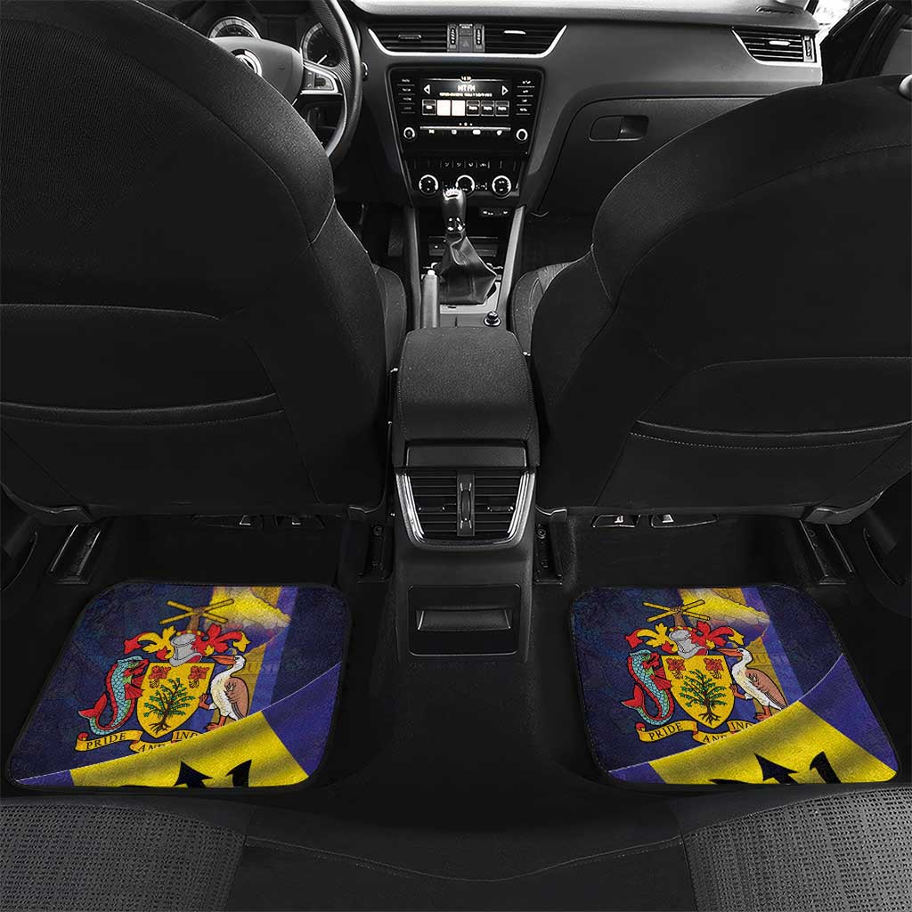 Barbados Independence Day Car Mats Coat of Arms with Freedom Emblems - Wonder Print Shop