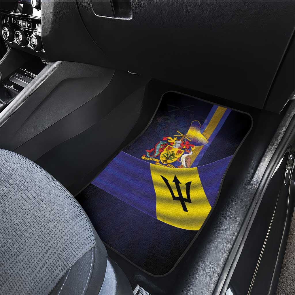 Barbados Independence Day Car Mats Coat of Arms with Freedom Emblems - Wonder Print Shop