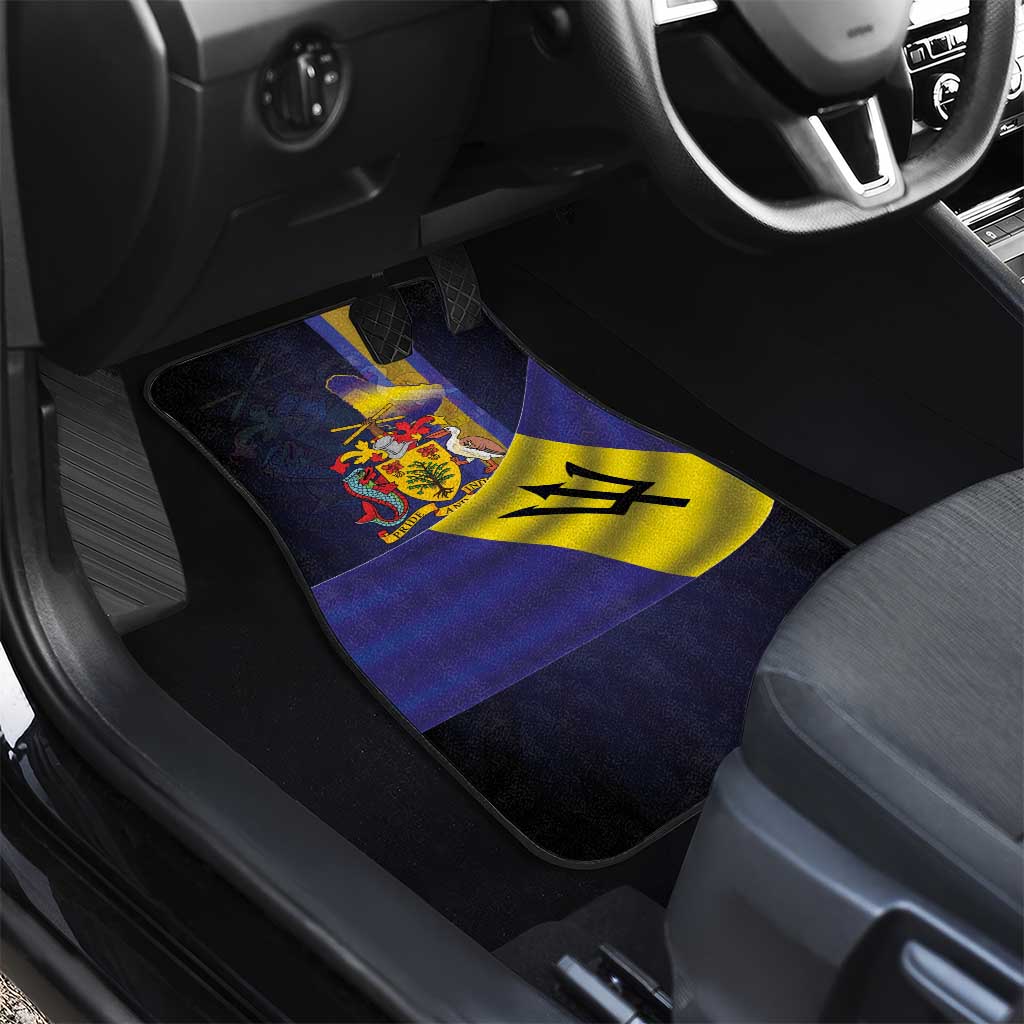 Barbados Independence Day Car Mats Coat of Arms with Freedom Emblems - Wonder Print Shop