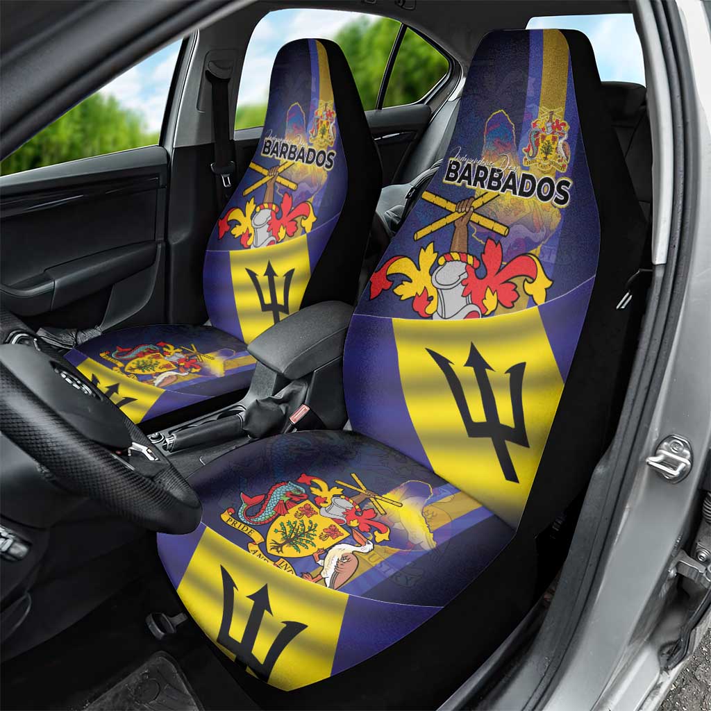 Barbados Independence Day Car Seat Cover Coat of Arms with Freedom Emblems - Wonder Print Shop