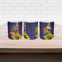 Barbados Independence Day Ceramic Mug Coat of Arms with Freedom Emblems - Wonder Print Shop