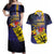 Barbados Independence Day Couples Matching Off Shoulder Maxi Dress and Hawaiian Shirt Coat of Arms with Freedom Emblems - Wonder Print Shop