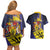 Barbados Independence Day Couples Matching Off Shoulder Short Dress and Hawaiian Shirt Coat of Arms with Freedom Emblems - Wonder Print Shop