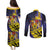 Barbados Independence Day Couples Matching Puletasi and Long Sleeve Button Shirt Coat of Arms with Freedom Emblems - Wonder Print Shop