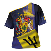 Barbados Independence Day Cross Shoulder Shirt Coat of Arms with Freedom Emblems - Wonder Print Shop