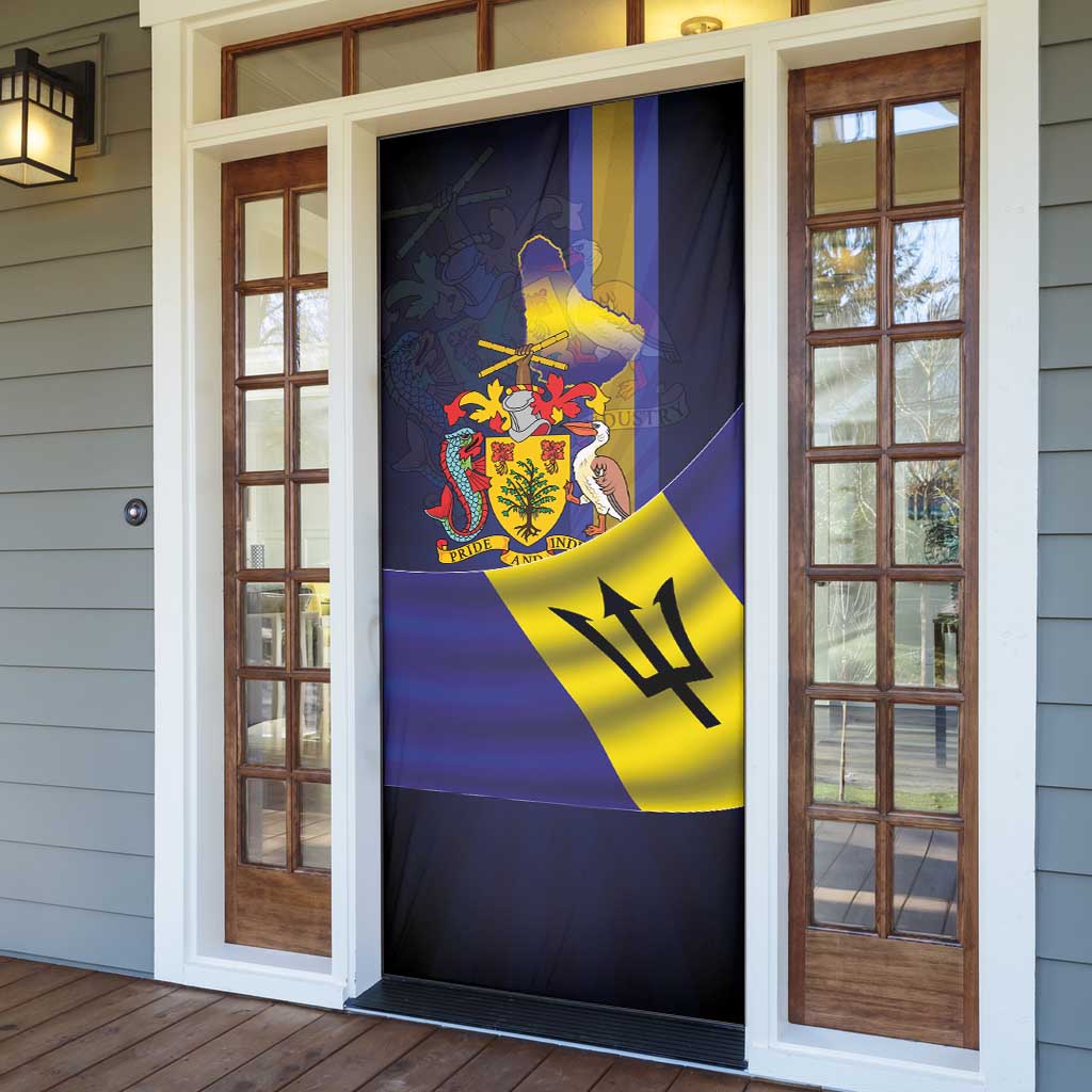 Barbados Independence Day Door Cover Coat of Arms with Freedom Emblems - Wonder Print Shop