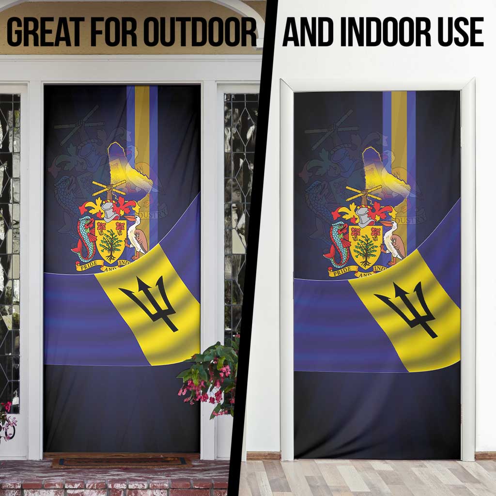 Barbados Independence Day Door Cover Coat of Arms with Freedom Emblems - Wonder Print Shop