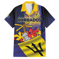 Barbados Independence Day Family Matching Short Sleeve Bodycon Dress and Hawaiian Shirt Coat of Arms with Freedom Emblems - Wonder Print Shop
