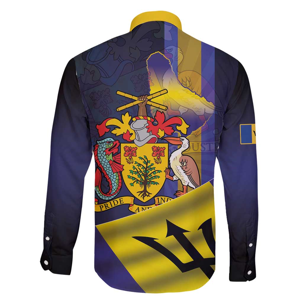 Barbados Independence Day Family Matching Short Sleeve Bodycon Dress and Hawaiian Shirt Coat of Arms with Freedom Emblems - Wonder Print Shop