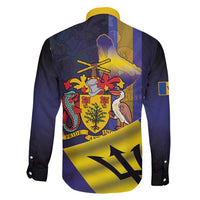 Barbados Independence Day Family Matching Short Sleeve Bodycon Dress and Hawaiian Shirt Coat of Arms with Freedom Emblems - Wonder Print Shop