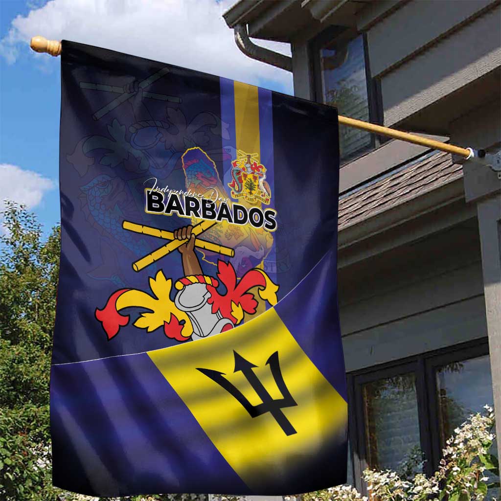 Barbados Independence Day Garden Flag Coat of Arms with Freedom Emblems - Wonder Print Shop