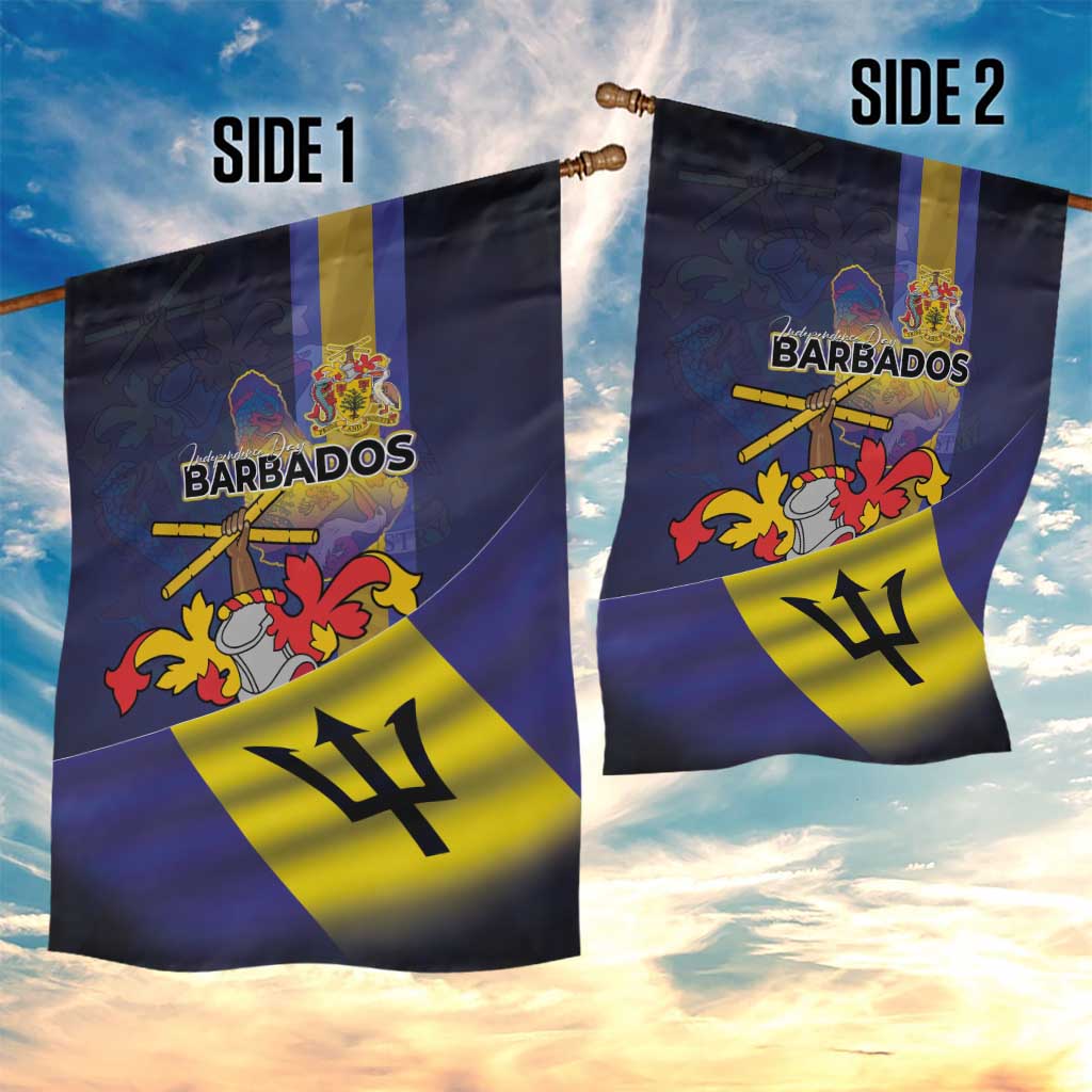 Barbados Independence Day Garden Flag Coat of Arms with Freedom Emblems - Wonder Print Shop