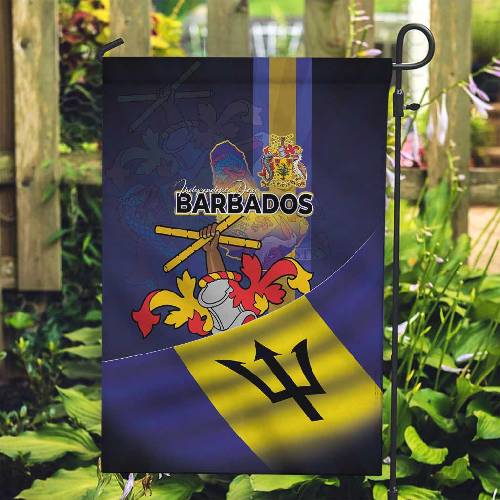 Barbados Independence Day Garden Flag Coat of Arms with Freedom Emblems - Wonder Print Shop