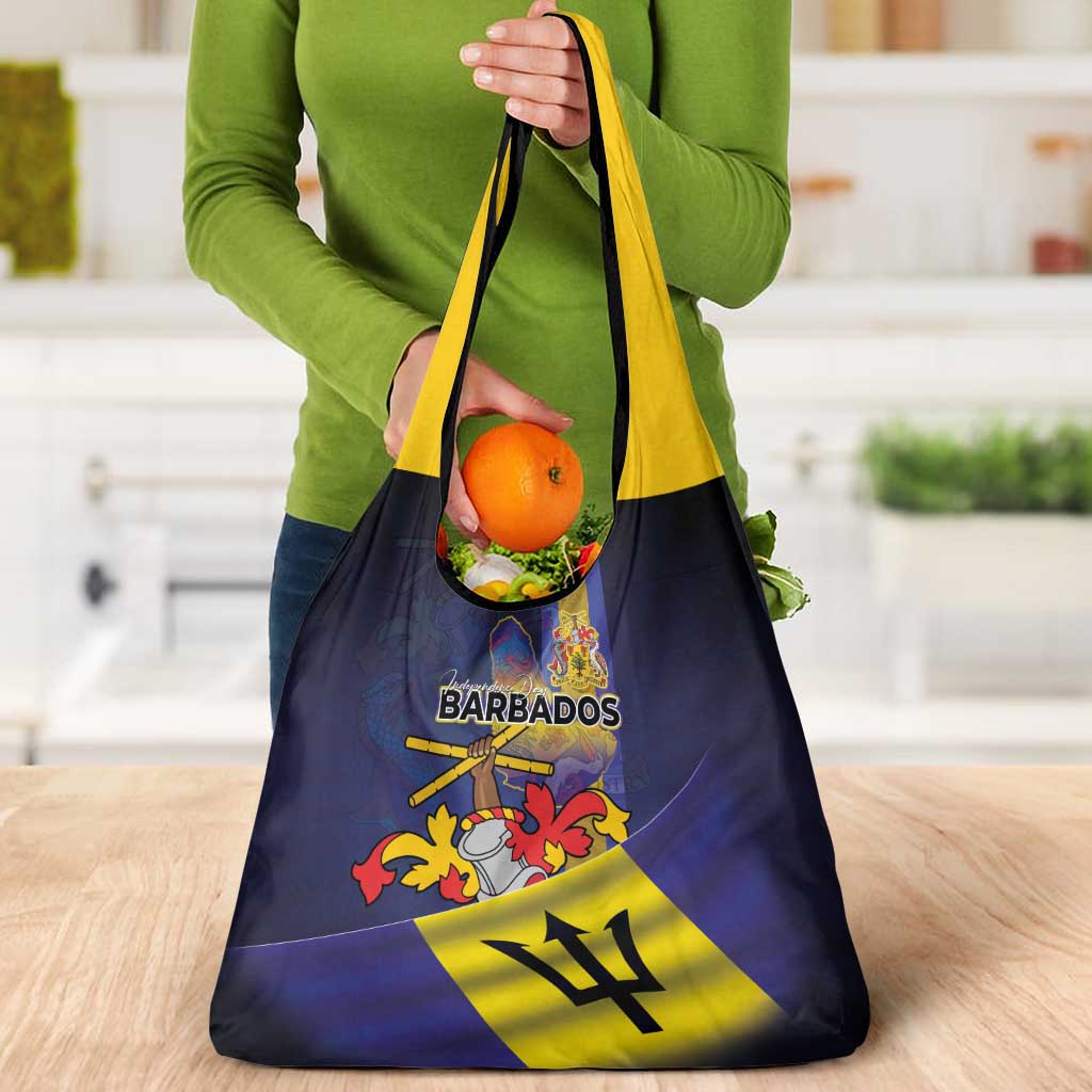 Barbados Independence Day Grocery Bag Coat of Arms with Freedom Emblems - Wonder Print Shop