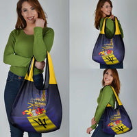 Barbados Independence Day Grocery Bag Coat of Arms with Freedom Emblems - Wonder Print Shop