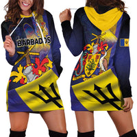 Barbados Independence Day Hoodie Dress Coat of Arms with Freedom Emblems - Wonder Print Shop