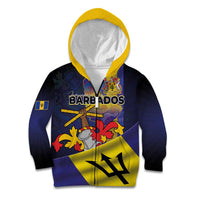 Barbados Independence Day Kid Hoodie Coat of Arms with Freedom Emblems - Wonder Print Shop