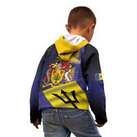 Barbados Independence Day Kid Hoodie Coat of Arms with Freedom Emblems - Wonder Print Shop