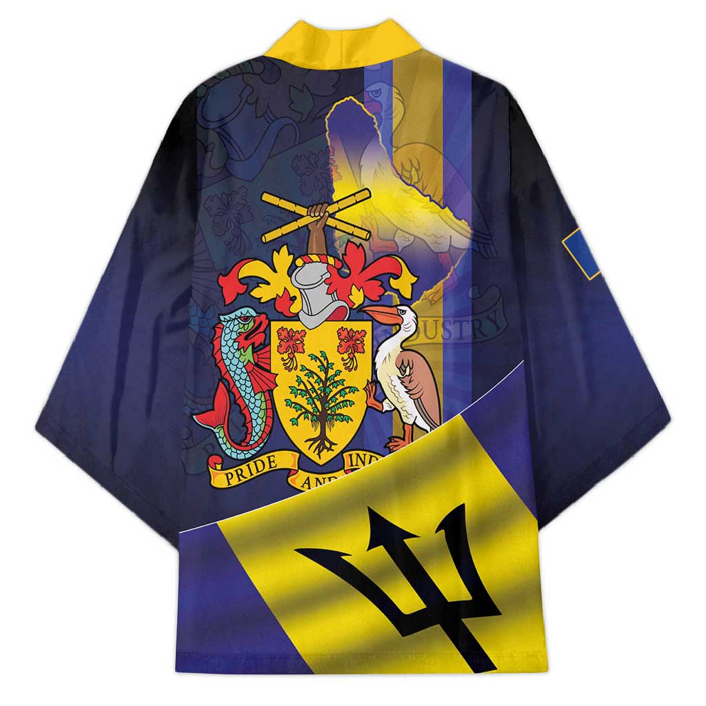 Barbados Independence Day Kimono Coat of Arms with Freedom Emblems - Wonder Print Shop