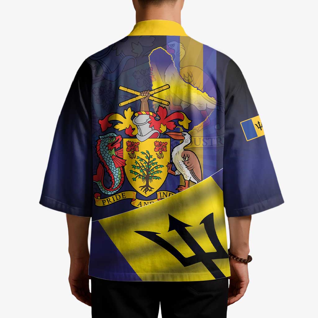Barbados Independence Day Kimono Coat of Arms with Freedom Emblems - Wonder Print Shop