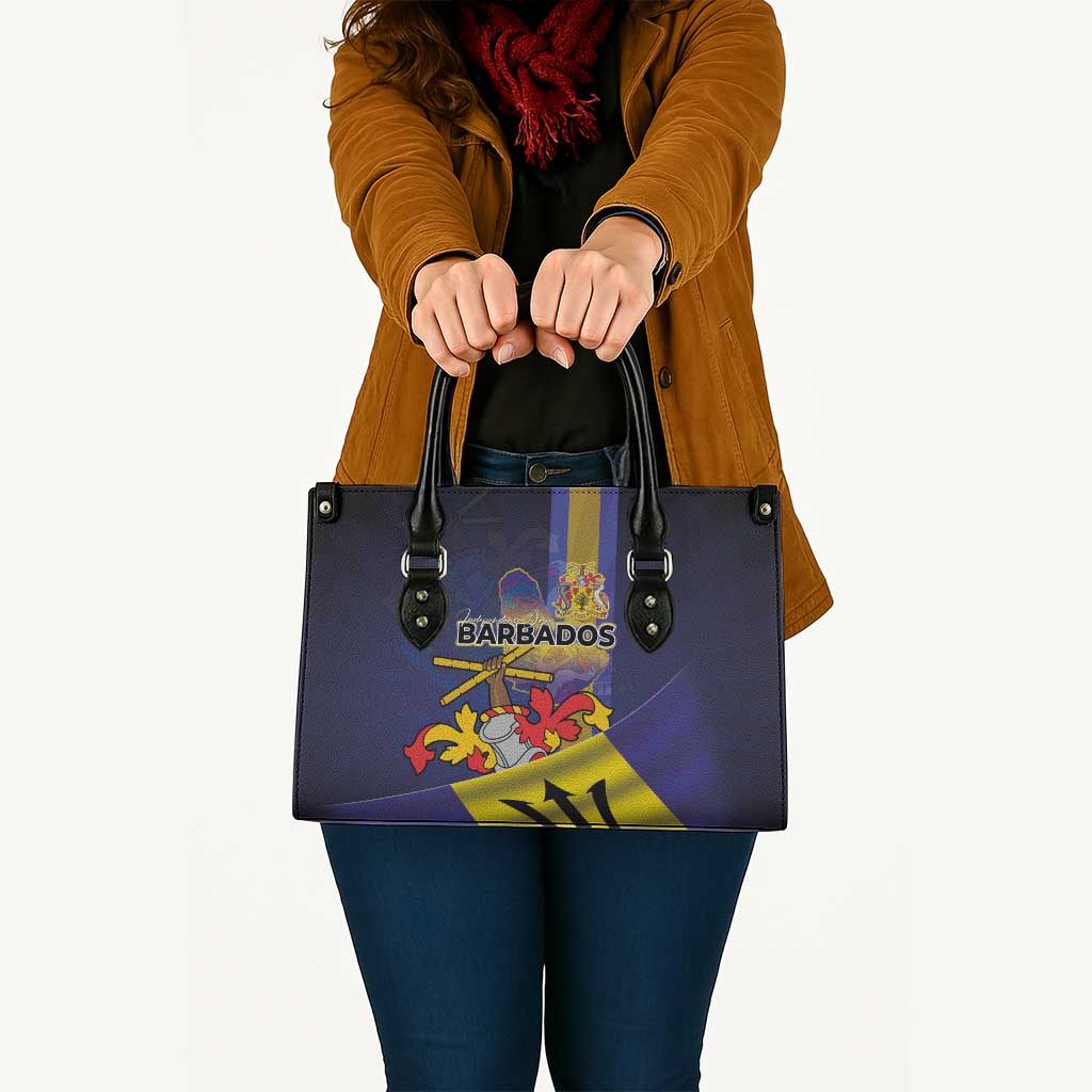 Barbados Independence Day Leather Bag Coat of Arms with Freedom Emblems - Wonder Print Shop