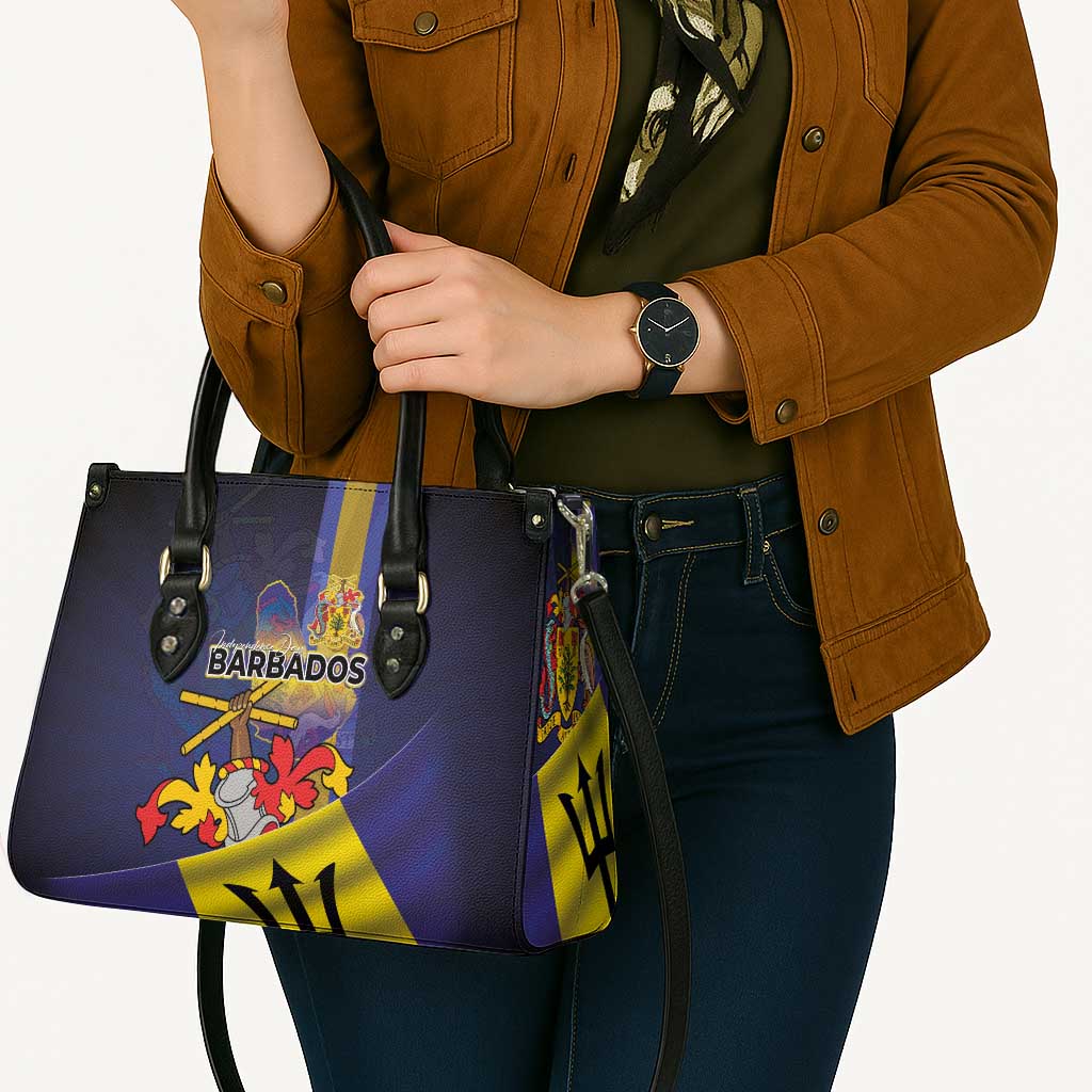 Barbados Independence Day Leather Bag Coat of Arms with Freedom Emblems - Wonder Print Shop