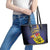 Barbados Independence Day Leather Tote Bag Coat of Arms with Freedom Emblems - Wonder Print Shop