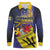 Barbados Independence Day Long Sleeve Polo Shirt Coat of Arms with Freedom Emblems - Wonder Print Shop