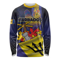 Barbados Independence Day Long Sleeve Shirt Coat of Arms with Freedom Emblems - Wonder Print Shop
