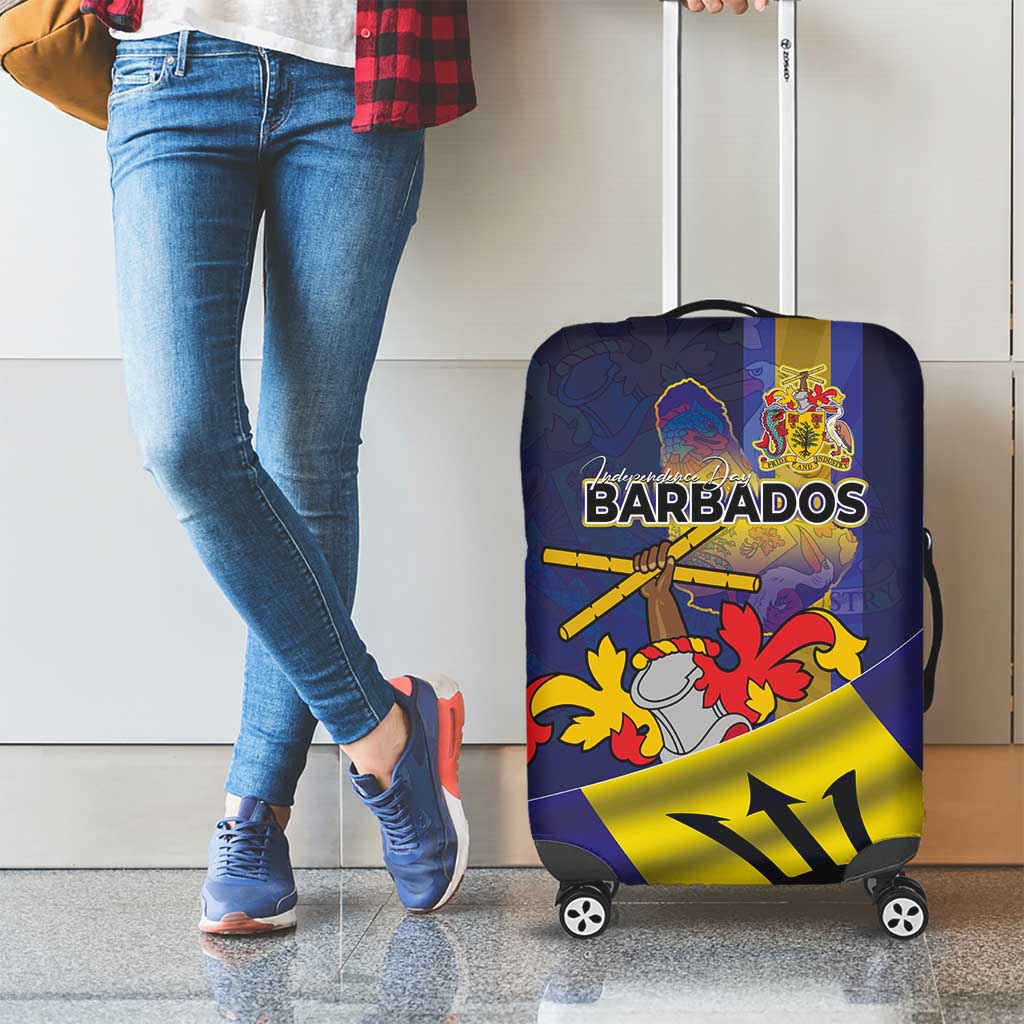 Barbados Independence Day Luggage Cover Coat of Arms with Freedom Emblems - Wonder Print Shop