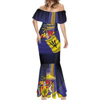Barbados Independence Day Mermaid Dress Coat of Arms with Freedom Emblems - Wonder Print Shop