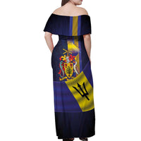 Barbados Independence Day Off Shoulder Maxi Dress Coat of Arms with Freedom Emblems - Wonder Print Shop