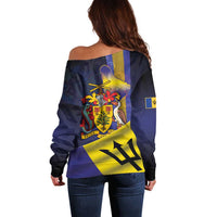 Barbados Independence Day Off Shoulder Sweater Coat of Arms with Freedom Emblems - Wonder Print Shop