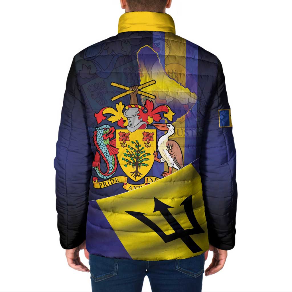 Barbados Independence Day Padded Jacket Coat of Arms with Freedom Emblems - Wonder Print Shop