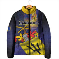 Barbados Independence Day Padded Jacket Coat of Arms with Freedom Emblems - Wonder Print Shop
