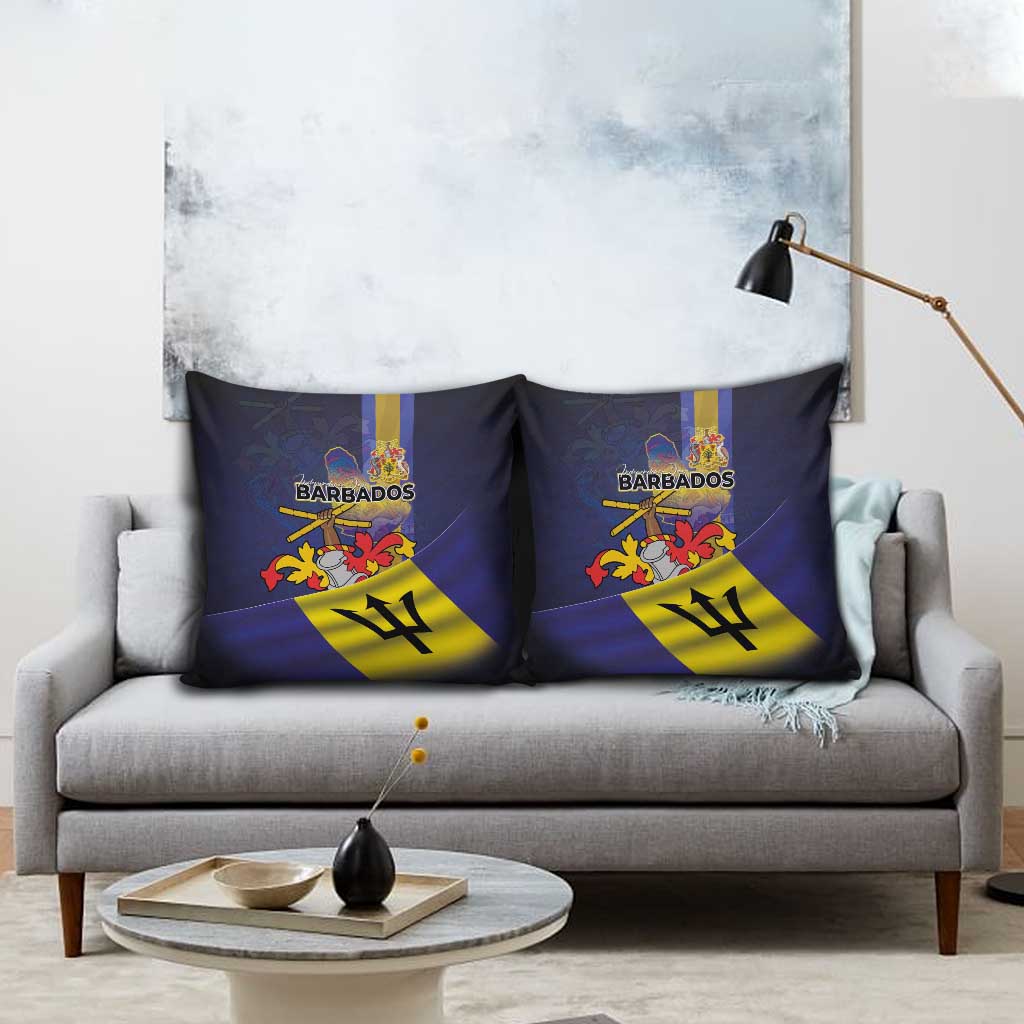 Barbados Independence Day Pillow Cover Coat of Arms with Freedom Emblems - Wonder Print Shop