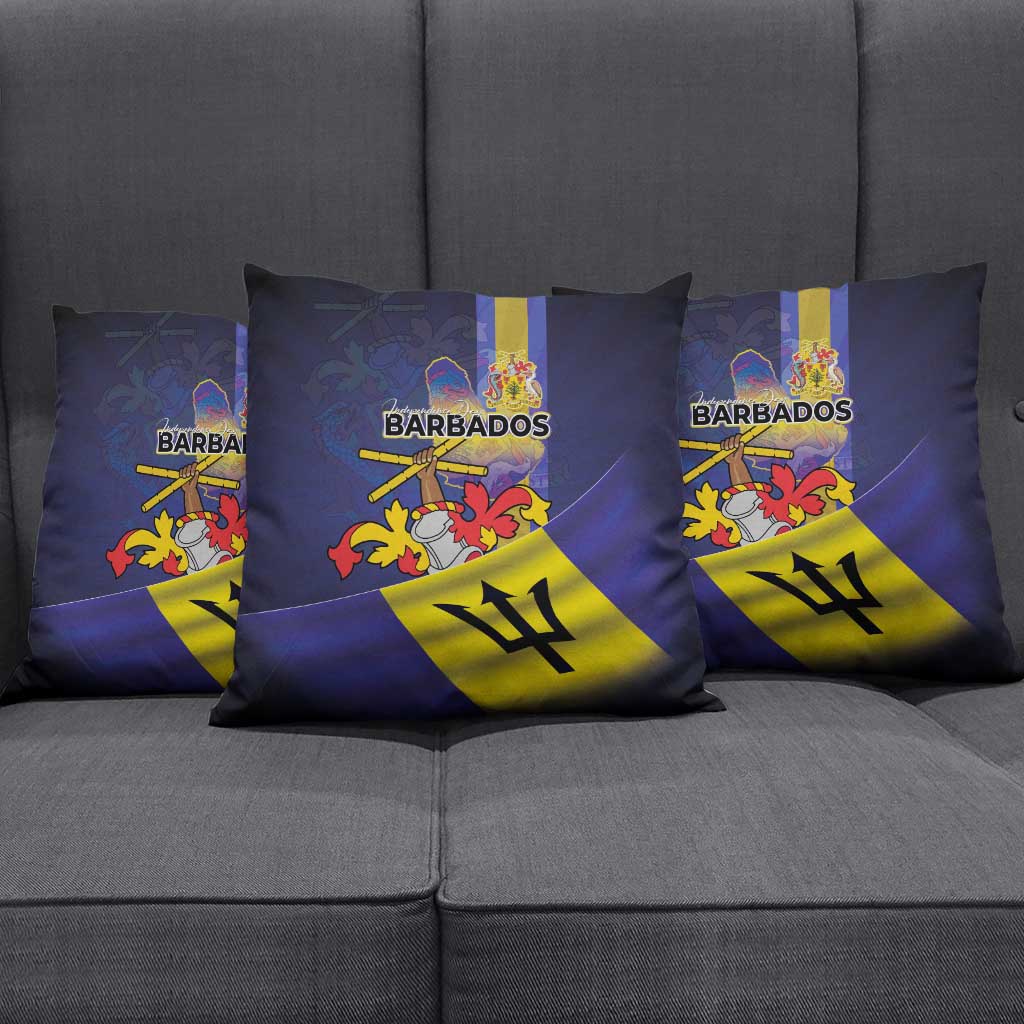 Barbados Independence Day Pillow Cover Coat of Arms with Freedom Emblems - Wonder Print Shop