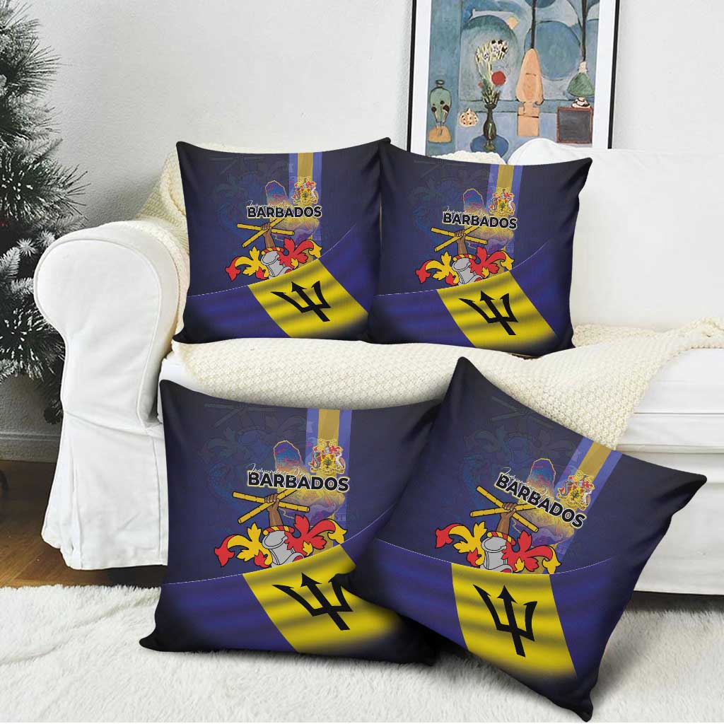 Barbados Independence Day Pillow Cover Coat of Arms with Freedom Emblems - Wonder Print Shop