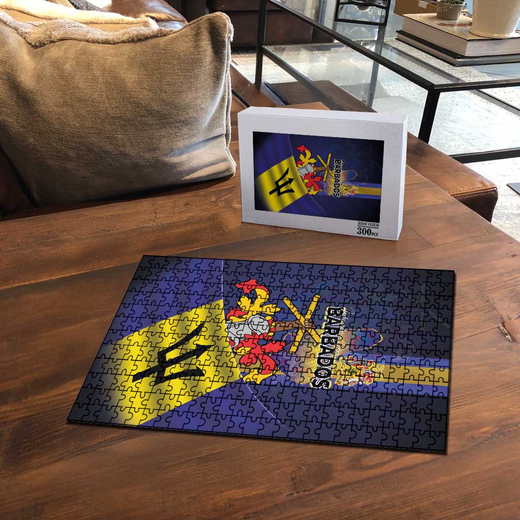 Barbados Independence Day Puzzle Coat of Arms with Freedom Emblems - Wonder Print Shop