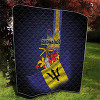 Barbados Independence Day Quilt Coat of Arms with Freedom Emblems - Wonder Print Shop