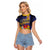Barbados Independence Day Raglan Cropped T Shirt Coat of Arms with Freedom Emblems - Wonder Print Shop